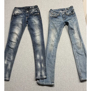 Miss Me Jeans Womens Size 26 Lot of 2: JS5014823 Bootcut, JE8036SR Skinny